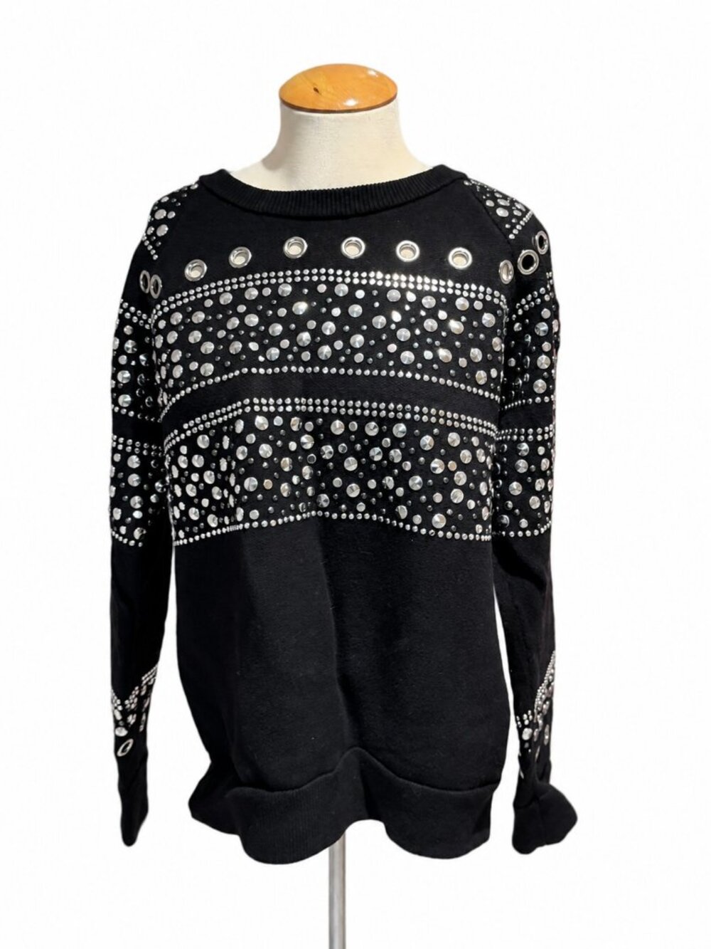 MICHAEL Michael Kors Black Studded Top - M